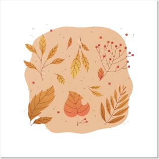 Fall / Autumn Leaves Pattern Posters and Art